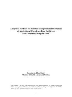 Analytical Methods for Residual Compositional Substances ...