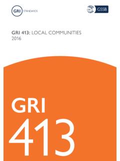 GRI 413: LOCAL COMMUNITIES 2016 - Global Reporting …