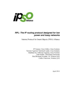 RPL: The IP routing protocol designed for low power and ...