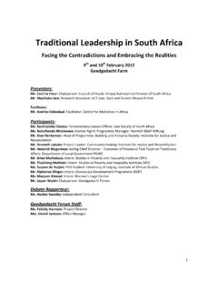 Traditional leadership Report - Harold Wolpe