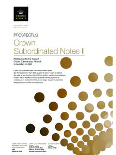 Crown Subordinated Notes II - Crown - Crown …