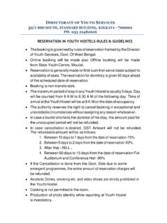 RESERVATION IN YOUTH HOSTELS-RULES &amp; GUIDELINES