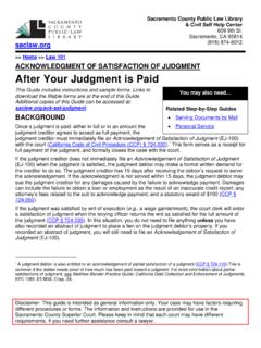 Acknowledgement of Satisfaction of Judgment: After Your ...