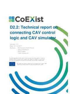 D2.2: Technical report on connecting CAV control logic and ...