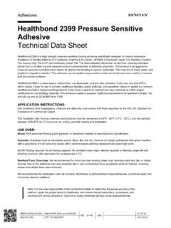 Healthbond 2399 Pressure Sensitive Adhesive Technical Data ...