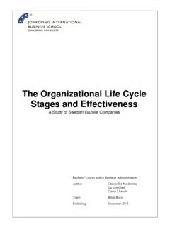 The Organizational Life Cycle Stages and Effectiveness
