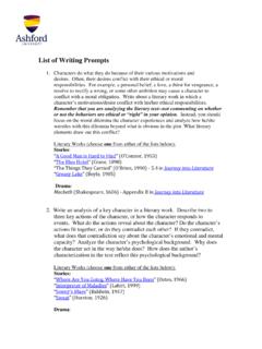 List of Writing Prompts - Bridgepoint Education