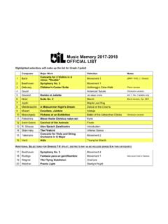 Music Memory 2017-2018 OFFICIAL LIST