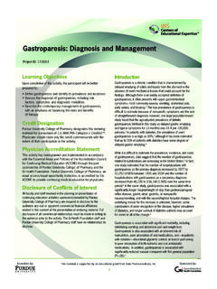Gastroparesis: Diagnosis and Management - GIHF