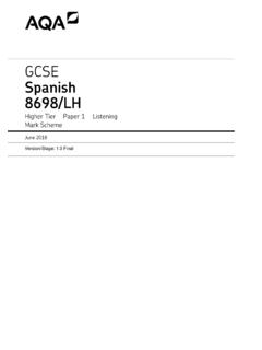 GCSE Spanish 8698/LH