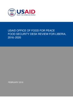 FOOD SECURITY DESK REVIEW FOR LIBERIA, 2016–2020