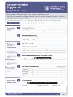 Accommodation Supplement Application form S01