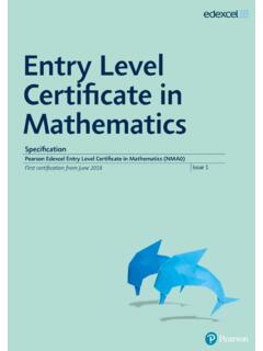 Entry Level Certiﬁ cate in Mathematics - Edexcel