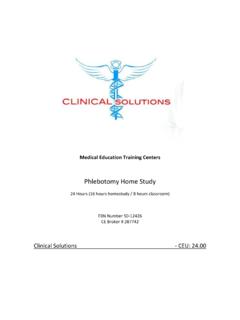 Phlebotomy Home Study - Clinical Solutions