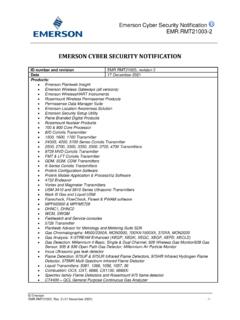 Emerson Cyber Security Notification