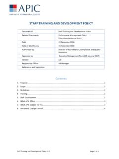 STAFF TRAINING AND DEVELOPMENT POLICY