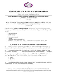 MAKING TIME FOR BOOKS &amp; STORIES Workshop