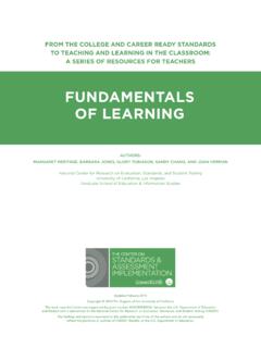 FUNDAMENTALS OF LEARNING - ed