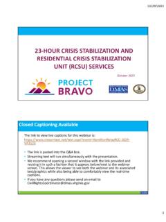 23-Hour Crisis Stabilization and Residential Crisis ...