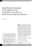 Significant changes from ASCE 7-05 to ASCE 7-10, …