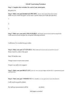 SMART Goal-Setting Worksheet Step 1: Complete this …