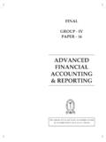 ADVANCED FINANCIAL ACCOUNTING &amp; REPORTING