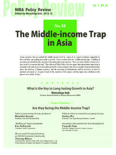 No.58 The Middle-income Trap in Asia - NIRA