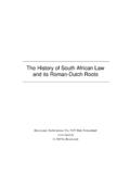 The History of South African Law and its Roman …