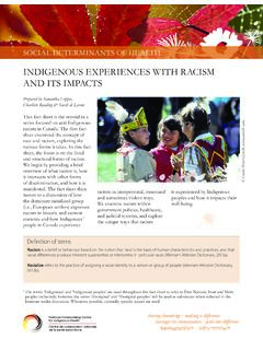 Indigenous experiences with racism and its impacts - NCCIH