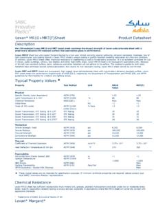 Lexan* MR10+MRT(F)Sheet Product Datasheet Description