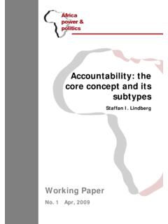 Accountability: the core concept and its subtypes