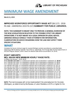 Minimum Wage Amendment - Michigan
