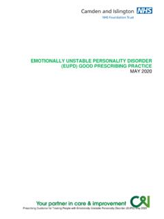EMOTIONALLY UNSTABLE PERSONALITY DISORDER (EUPD) …