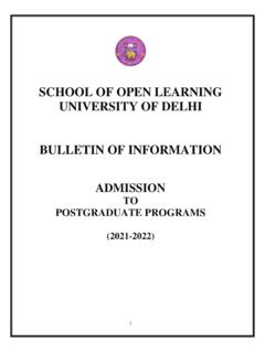 SCHOOL OF OPEN LEARNING UNIVERSITY OF DELHI …