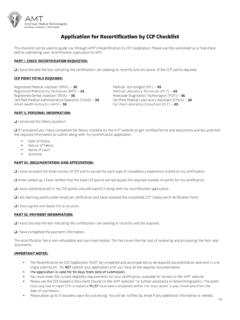 Application for Recertification by CCP Checklist