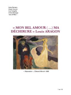 MON BEL AMOUR ( …) MA D&#201;CHIRURE &#187; Louis ARAGON
