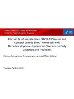 Johnson &amp; Johnson/Janssen COVID-19 Vaccine and Cerebral ...