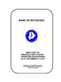 BANK OF BOTSWANA