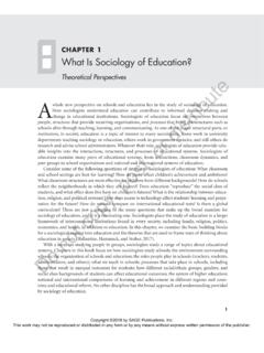 CHAPTER 1 What Is Sociology of Education?