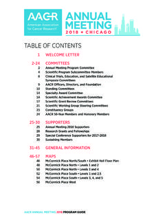 TABLE OF CONTENTS - aacr.org