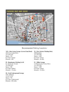 Recommended Parking Locations - Detroit Princess Riverboat