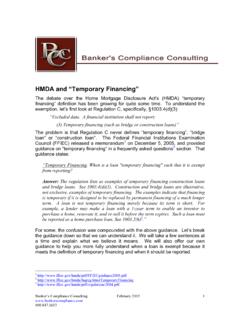HMDA and “Temporary Financing” - Banker's Compliance ...