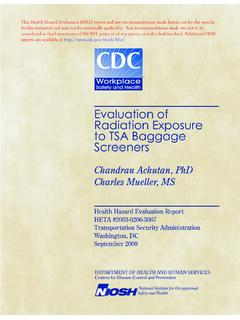 Evaluation of Radiation Exposure to TSA Baggage Screeners
