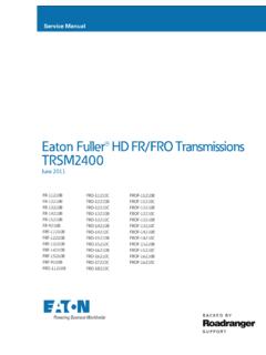 Eaton Fuller HD FR/FRO Transmissions TRSM2400  …
