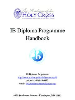 IB Diploma Programme Handbook - Academy of the Holy Cross