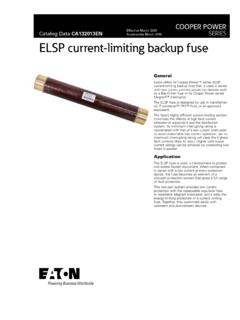 ELSP current-limiting backup fuse catalog - Eaton