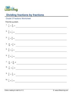 Grade 5 Dividing Fractions by Fractions - K5 Learning