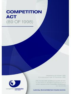 COMPETITION ACT (89 OF 1998) south africa commission ...