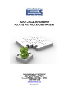 PURCHASING DEPARTMENT POLICIES AND PROCEDURES …