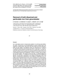 particulate iron from groundwater - DWESD